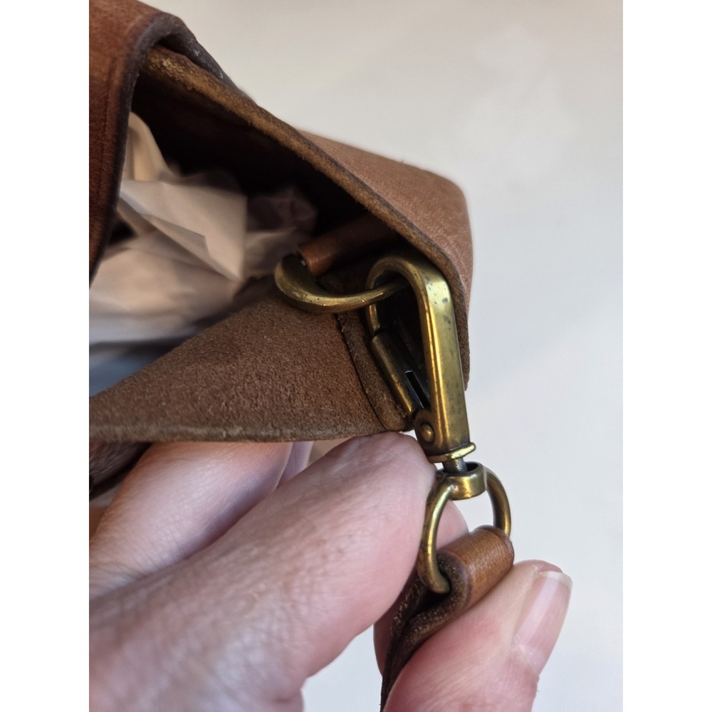 Vntg Madewell Small Mini Transport Crossbody‎ Bag Cognac Brown Leather Tote - Picture 4 of 11
